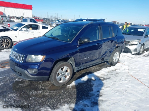 2014 Jeep Compass Sport with VIN 1C4NJCBA2ED594035, listed as a IAAI auction lot 41282961 with 118,606 mi miles. Bid and sale history available at carsss.com. Image 22.
