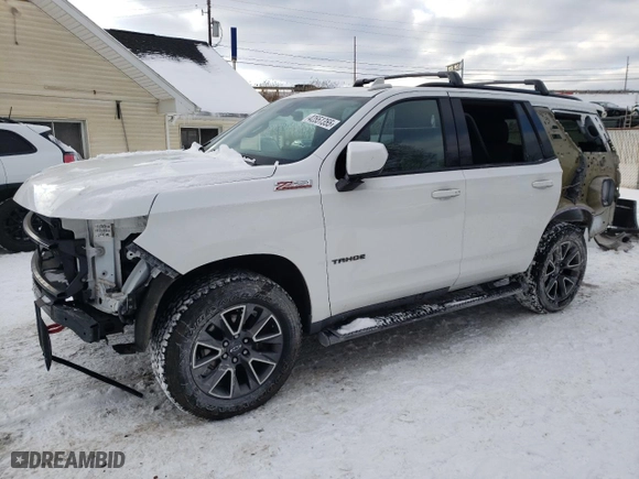 2021 Chevrolet Tahoe Z71 with VIN 1GNSKPKDXMR376046, listed as a Copart auction lot 42551355 with 44,452 mi miles and Salvage Title. Bid and sale history available at carsss.com. Image 1.