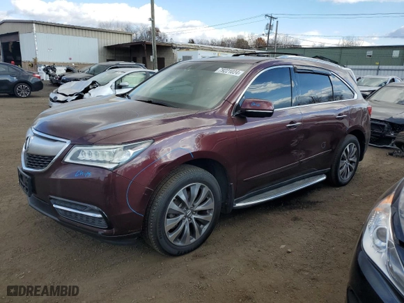 2014 Acura MDX Tech Pkg with VIN 5FRYD4H43EB009806, listed as a Copart auction lot 79221024 with 203,860 mi miles and Salvage Title. Bid and sale history available at carsss.com. Image 1.