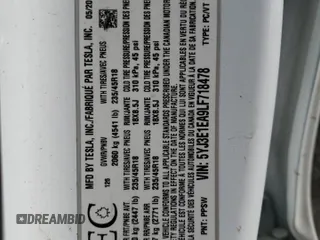 2020 Tesla Model 3 Standard Range Plus z VIN 5YJ3E1EA9LF718478, wystawiony jako Copart lot #52707145 z przebiegiem 111 068 mil mil oraz Szkoda całkowita • Salvage title. Historia ofert i sprzedaży dostępna na DreamBid. Obrazek 13.