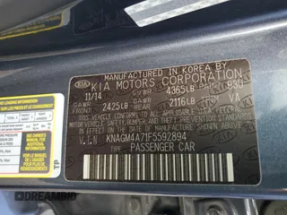 2015 Kia Optima LX with VIN KNAGM4A71F5592894, listed as a Copart auction lot 48575585 with 150,855 mi miles and Non Repairable. Bid and sale history available at carsss.com. Image 13.