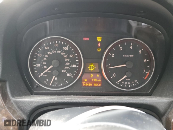 2007 BMW 3 Series 328i with VIN WBAVC53557FZ78645, listed as a Copart auction lot 48451255 with 144,489 mi miles and Salvage Title. Bid and sale history available at carsss.com. Image 9.