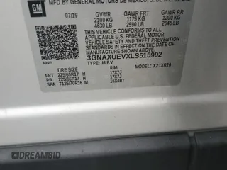 2020 Chevrolet Equinox LT with VIN 3GNAXUEVXLS515992, listed as a Copart auction lot 54659685 with 41,269 mi miles and Salvage Title. Bid and sale history available at DreamBid. Image 13.