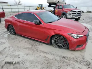 2017 Infiniti Q60 Red Sport 400 with VIN JN1FV7EL6HM701592, listed as a Copart auction lot 81462554 with 63,276 mi miles and Salvage title. Bid and sale history available at DreamBid. Image 4.
