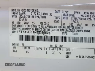 2022 Ford F-250 XL с VIN 1FT7X2B61NED55504, выставлен на аукционе IAAI как лот 42667242 с пробегом 74 446 миль миль и . История ставок и продаж доступна на DreamBid. Изображение 15.