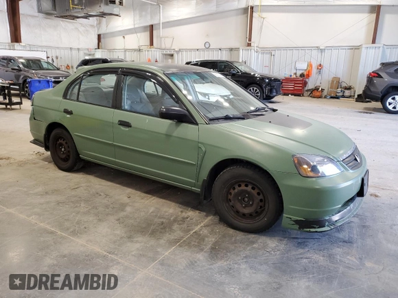 2001 Honda Civic LX z VIN 2HGES16581H519496, wystawiony jako Copart lot #56587845 z przebiegiem 145 971 mil mil oraz Nie do naprawy • Non repairable. Historia ofert i sprzedaży dostępna na DreamBid. Obrazek 4.