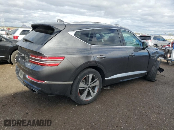 2022 Genesis GV80 with VIN KMUHCESC7NU076679, listed as a Copart auction lot 48827735 with Not Provided miles and Salvage Title. Bid and sale history available at DreamBid. Image 3.