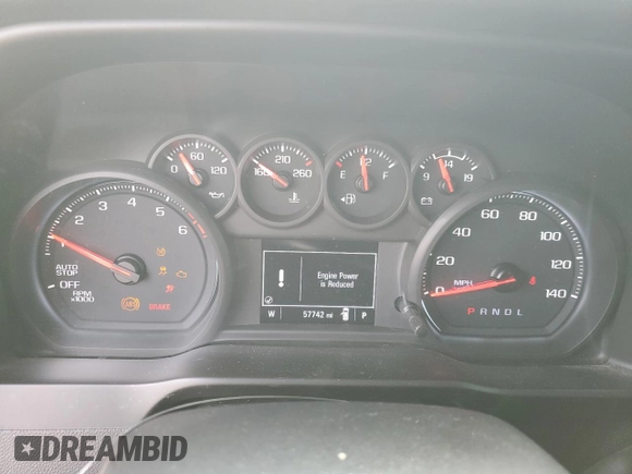 2020 Chevrolet Silverado 1500 Custom with VIN 3GCPWBEK4LG364229, listed as a Copart auction lot 48424615 with 57,742 mi miles and Salvage Title. Bid and sale history available at carsss.com. Image 9.