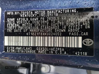 2019 Toyota Avalon XLE z VIN 4T1BZ1FBXKU024052, wystawiony jako Copart lot #58842615 z przebiegiem 74 948 mil mil oraz Szkoda całkowita • Salvage title. Historia ofert i sprzedaży dostępna na DreamBid. Obrazek 12.