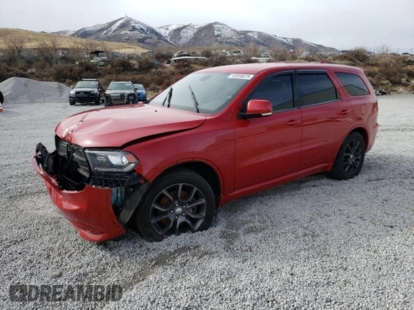 2015 Dodge Durango R/T with VIN 1C4SDJCT2FC132998, listed as a Copart auction lot 43285075 with 134,031 mi miles and Salvage Title. Bid and sale history available at carsss.com. Image 1.