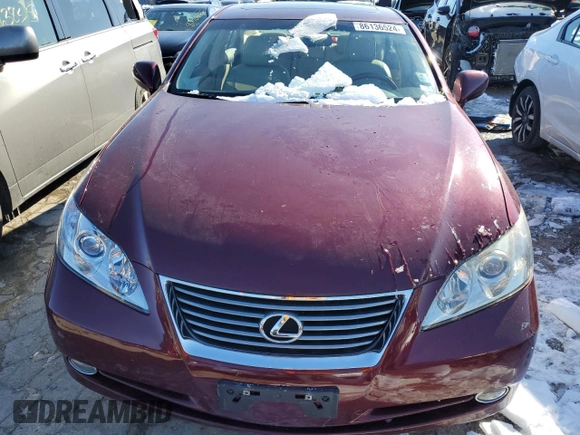 2007 Lexus ES 350 with VIN JTHBJ46G772074918, listed as a Copart auction lot 86136524 with Not Provided miles and Salvage Title. Bid and sale history available at carsss.com. Image 5.