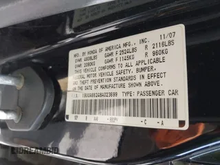 2008 Acura TL with VIN 19UUA66248A023699, listed as a IAAI auction lot 42047324 with 1 mi miles. Bid and sale history available at carsss.com. Image 9.