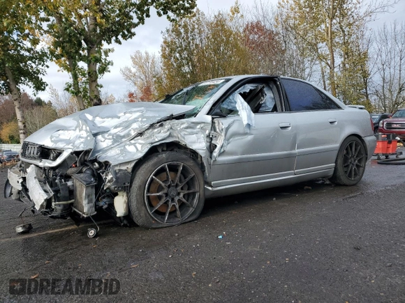 2001 Audi S4 with VIN WAURD68D61A009655, listed as a Copart auction lot 81770434 with 0 mi miles and Salvage Title. Bid and sale history available at carsss.com. Image 1.