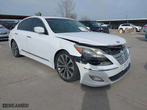2014 Hyundai Genesis 5.0L R-Spec with VIN KMHGC4DH4EU264721, listed as a IAAI auction lot 41739482 with 120,452 mi miles. Bid and sale history available at carsss.com. Image 1.