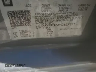 2021 Chevrolet Silverado 1500 RST with VIN 3GCUYEET5MG157891, listed as a Copart auction lot 41878455 with 94,517 mi miles and Salvage Title. Bid and sale history available at carsss.com. Image 14.