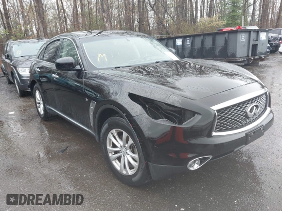 2017 Infiniti QX70 with VIN JN8CS1MW4HM413401, listed as a IAAI auction lot 41948069 with 105,062 mi miles. Bid and sale history available at carsss.com. Image 1.