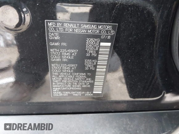 2018 Nissan Rogue S with VIN KNMAT2MTXJP615482, listed as a IAAI auction lot 41640340 with 103,940 mi miles and . Bid and sale history available at carsss.com. Image 9.