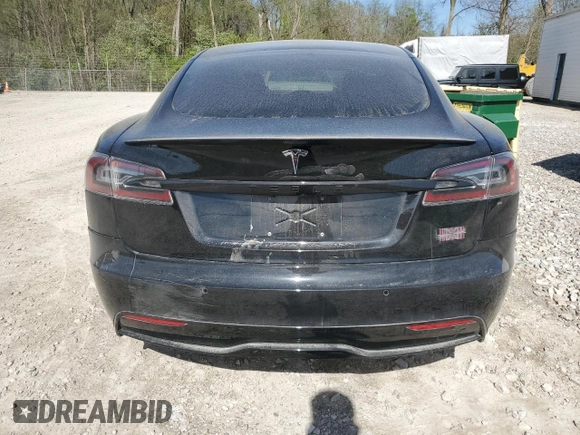 2021 Tesla Model S Plaid with VIN 5YJSA1E63MF451391, listed as a Copart auction lot 54821985 with 50,480 mi miles and Salvage title. Bid and sale history available at DreamBid. Image 6.