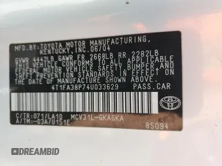 2004 Toyota Solara SE with VIN 4T1FA38P74U033629, listed as a Copart auction lot 71751064 with 228,276 mi miles and Clean Title. Bid and sale history available at carsss.com. Image 12.