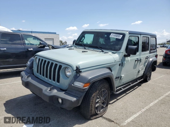 2024 Jeep Wrangler Sport S with VIN 1C4PJXDN4RW107105, listed as a Copart auction lot 51469895 with 30,545 mi miles and Salvage Title. Bid and sale history available at carsss.com. Image 1.