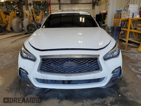 2020 Infiniti Q50 Red Sport 400 with VIN JN1FV7AR4LM660818, listed as a Copart auction lot 53463684 with 78,690 mi miles and Salvage Title. Bid and sale history available at carsss.com. Image 5.