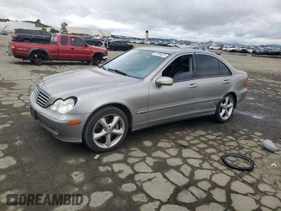2004 Mercedes-Benz C 230 Kompressor with VIN WDBRF40J54A623277, listed as a Copart auction lot 45769675 with 166,842 mi miles and Salvage Title. Bid and sale history available at DreamBid. Image 1.