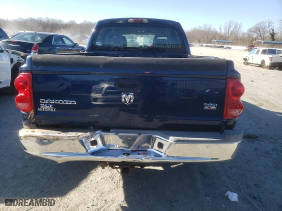 2005 Dodge Dakota SLT with VIN 1D7HW48N55S133654, listed as a Copart auction lot 46416175 with 258871 miles and Salvage Title. Bid and sale history available at carsss.com. Image 6.