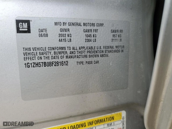 2008 Chevrolet Malibu LT w/1LT with VIN 1G1ZH57B08F281612, listed as a Copart auction lot 43765995 with 66,812 mi miles and Salvage Title. Bid and sale history available at carsss.com. Image 14.