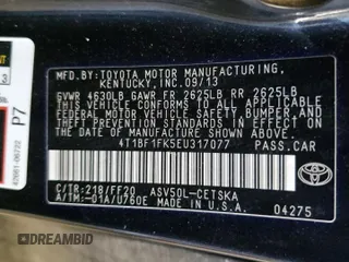 2014 Toyota Camry L with VIN 4T1BF1FK5EU317077, listed as a Copart auction lot 45925595 with 218,554 mi miles and Salvage Title. Bid and sale history available at carsss.com. Image 12.
