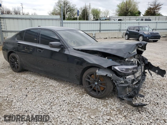 2020 BMW 3 Series 330i xDrive with VIN 3MW5R7J01L8B21498, listed as a Copart auction lot 49526285 with 76,575 mi miles and Salvage Title. Bid and sale history available at carsss.com. Image 4.