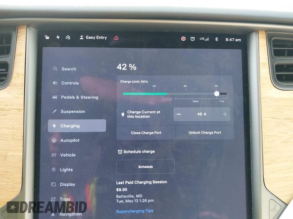 2020 Tesla Model S Long Range with VIN 5YJSA1E25LF396213, listed as a IAAI auction lot 42383231 with 73,125 mi miles and . Bid and sale history available at DreamBid. Image 17.