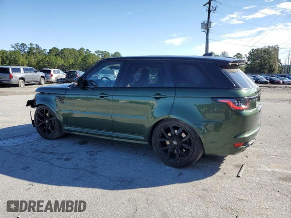2020 Land Rover Range Rover Sport SVR with VIN SALWZ2RE2LA742059, listed as a Copart auction lot 75480074 with 44,586 mi miles and Salvage Title. Bid and sale history available at carsss.com. Image 2.