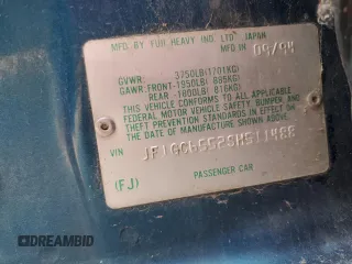 1995 Subaru Impreza with VIN JF1GC6552SH511488, listed as a Copart auction lot 88160855 with 101,767 mi miles and Salvage title. Bid and sale history available at DreamBid. Image 12.