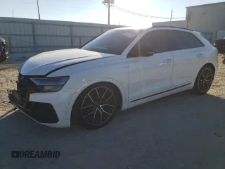 2019 Audi Q8 Prestige with VIN WA1FVAF12KD034402, listed as a Copart auction lot 87927275 with 66,953 mi miles and Salvage Title. Bid and sale history available at carsss.com. Image 1.