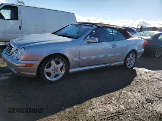 2001 Mercedes-Benz CLK with VIN WDBLK70G01T075857, listed as a Copart auction lot 80506854 with 146,542 mi miles and Clean Title. Bid and sale history available at carsss.com. Image 1.