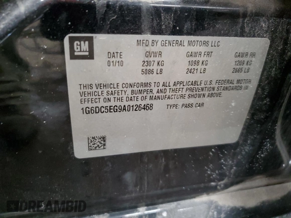 2010 Cadillac CTS Sedan with VIN 1G6DC5EG9A0126468, listed as a Copart auction lot 46049345 with 153,446 mi miles and Salvage Title. Bid and sale history available at carsss.com. Image 12.