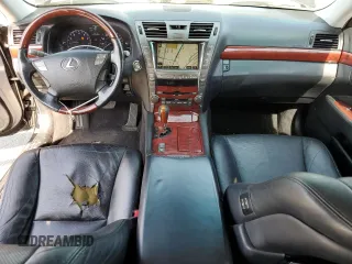 2008 Lexus LS 460 with VIN JTHBL46F685059084, listed as a Copart auction lot 59392615 with 141,800 mi miles and Salvage title. Bid and sale history available at DreamBid. Image 8.