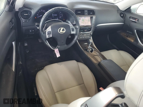2011 Lexus IS 350 C with VIN JTHFE2C24B2506442, listed as a Copart auction lot 58697855 with 122,795 mi miles and Salvage title. Bid and sale history available at DreamBid. Image 8.