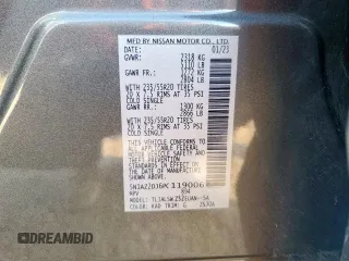 2023 Nissan Murano Platinum with VIN 5N1AZ2DJ6PC119006, listed as a Copart auction lot 61748035 with 618 mi miles and Salvage title. Bid and sale history available at DreamBid. Image 13.