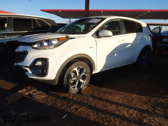 2020 Kia Sportage LX with VIN KNDPMCAC1L7689099, listed as a IAAI auction lot 41619899 with 19,523 mi miles. Bid and sale history available at carsss.com. Image 16.