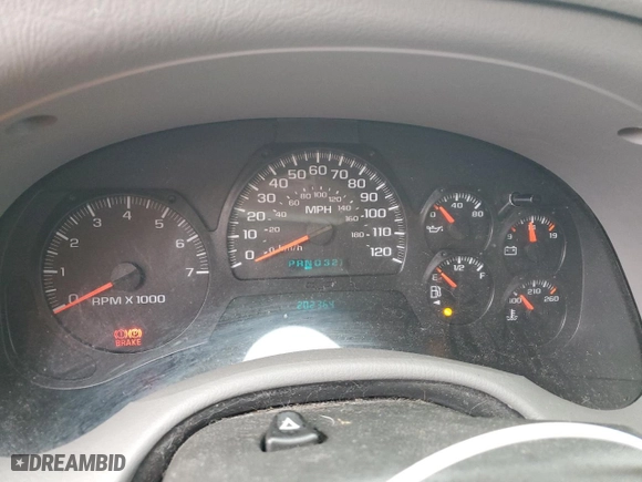 2005 Chevrolet TrailBlazer LS with VIN 1GNET16S456174886, listed as a Copart auction lot 46515815 with 202,364 mi miles and Clean Title. Bid and sale history available at carsss.com. Image 9.