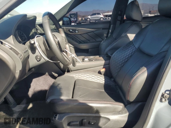 2023 Infiniti Q50 Red Sport 400 with VIN JN1FV7DP3PM570348, listed as a Copart auction lot 80996414 with 35,011 mi miles and Salvage Title. Bid and sale history available at DreamBid. Image 7.