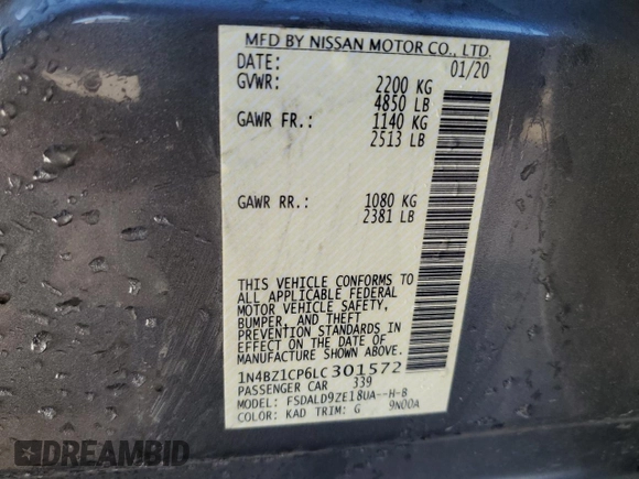 2020 Nissan LEAF SV Plus with VIN 1N4BZ1CP6LC301572, listed as a Copart auction lot 85674154 with 74,206 mi miles and Clean Title. Bid and sale history available at DreamBid. Image 12.