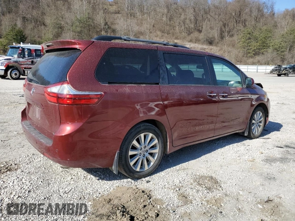 2015 Toyota Sienna Ltd with VIN 5TDDK3DCXFS101103, listed as a Copart auction lot 47593655 with 142,524 mi miles and Salvage Title. Bid and sale history available at carsss.com. Image 3.