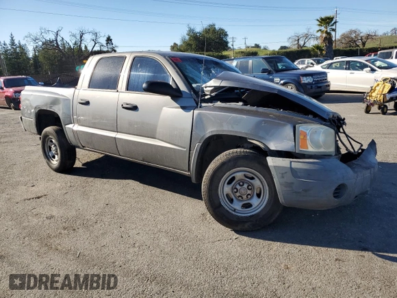 2006 Dodge Dakota ST with VIN 1D7HE28K26S626657, listed as a Copart auction lot 88314565 with 186,690 mi miles and Salvage Title. Bid and sale history available at carsss.com. Image 4.