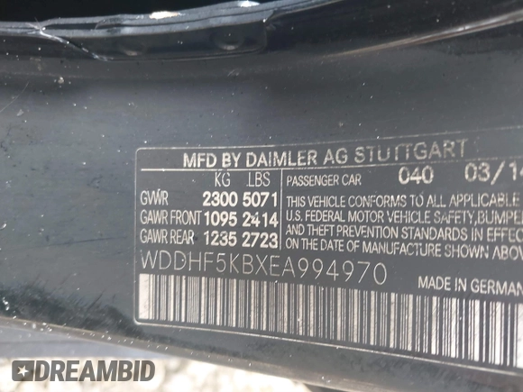 2014 Mercedes-Benz E 350 Sport с VIN WDDHF5KBXEA994970, выставлен на аукционе IAAI как лот 41973386 с пробегом Не указан миль и . История ставок и продаж доступна на DreamBid. Изображение 9.
