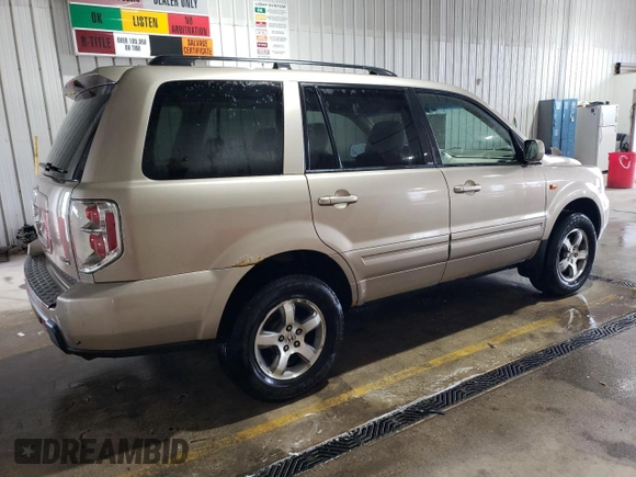 2007 Honda Pilot EX-L with VIN 2HKYF18757H534178, listed as a Copart auction lot 55444695 with 207,918 mi miles and Salvage Title. Bid and sale history available at DreamBid. Image 3.