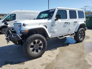 2019 Jeep Wrangler Unlimited Sahara with VIN 1C4HJXEGXKW569095, listed as a Copart auction lot 48558015 with 132,094 mi miles and Salvage Title. Bid and sale history available at carsss.com. Image 1.