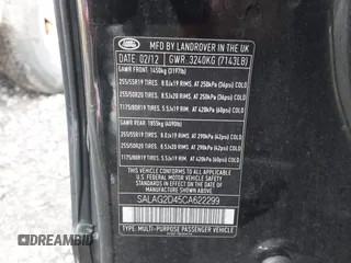 2012 Land Rover LR4 HSE with VIN SALAG2D45CA622299, listed as a IAAI auction lot 42029833 with 226,867 mi miles and . Bid and sale history available at DreamBid. Image 9.