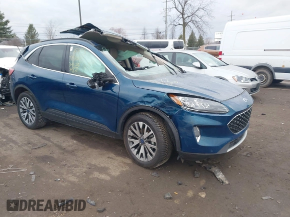 2020 Ford Escape Titanium with VIN 1FMCU9J98LUC00068, listed as a IAAI auction lot 41843755 with 42,525 mi miles and . Bid and sale history available at DreamBid. Image 1.